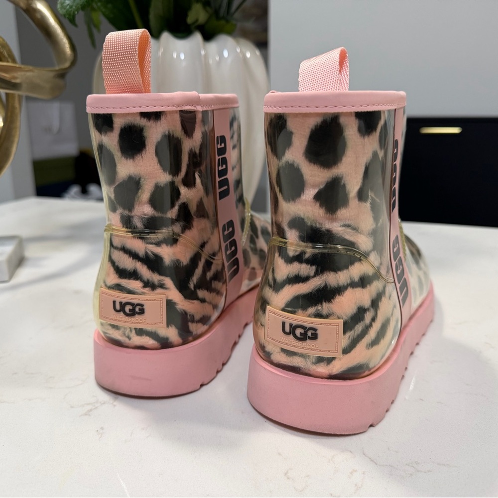 UGG Pink and Black Animal Print Boots - Picture 7 of 9